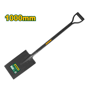 Pala de punta totalmente metálica - cabeza de acero al carbono - mango en d - longitud: 1000mm - ancho de cabeza: 190mm - longitud de cabeza: 300mm