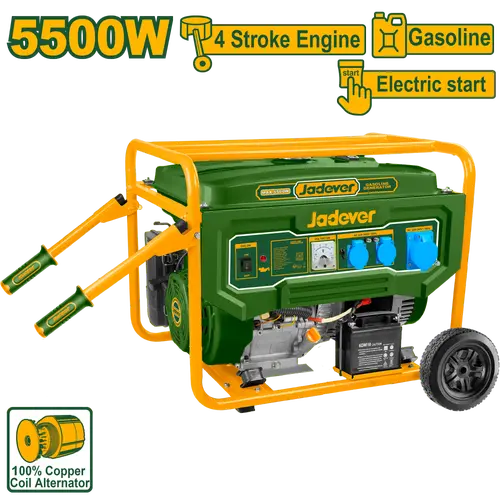GENERADOR NAFTERO 5500W - 3000RPM - POT MÁX: 5,5KW - MOTOR 4 TIEMPOS OHV 420CC - REFRIGERADO POR AIRE - ENCENDIDO TCI - ARRANQUE MANUAL + ELÉCTRICO - TANQUE DE COMBUSTIBLE: 25L