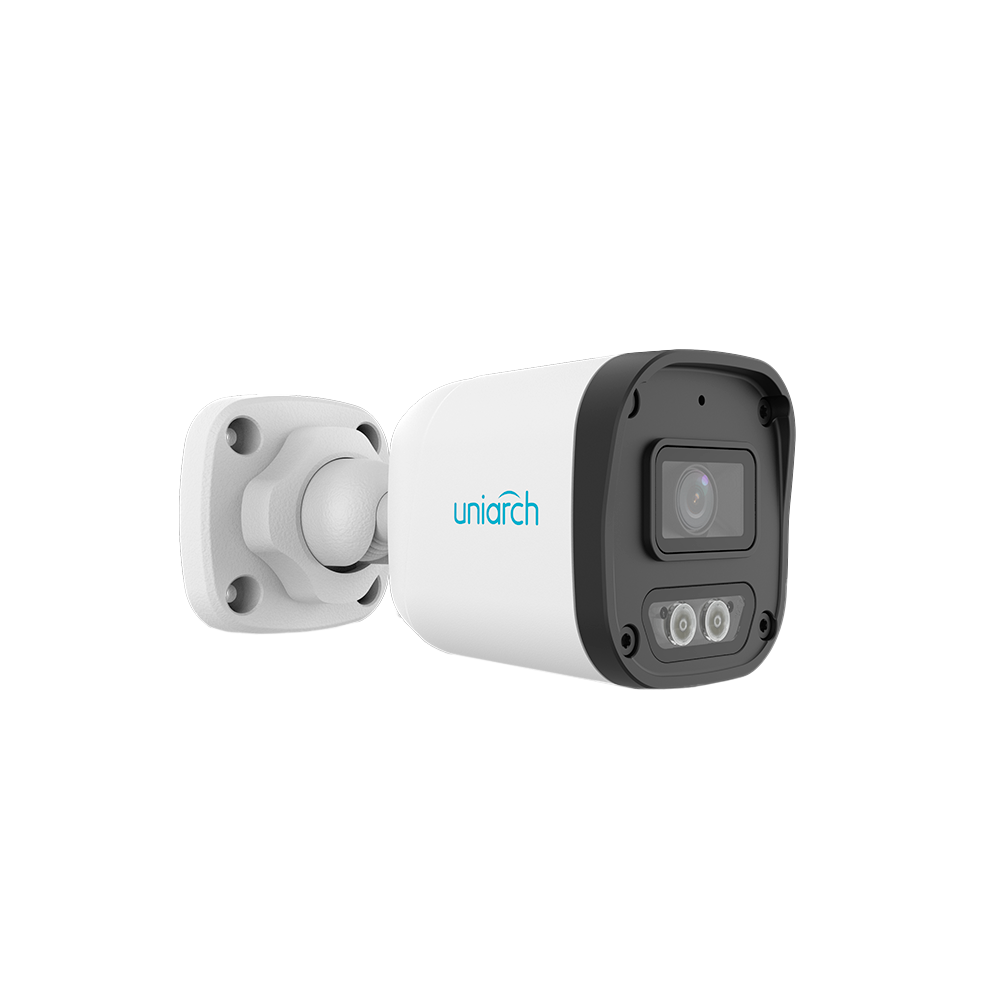 [IPC-B132-AF28-DL-ECO] CAMARA IP UNIARCH TIPO BULLET RESOLUCION 2MPX LENTE FIJO 2,8MM CARACTERISTICAS, POE, DWDR, DUAL IR 30M, LED COLOR 15M, IP67, HLC