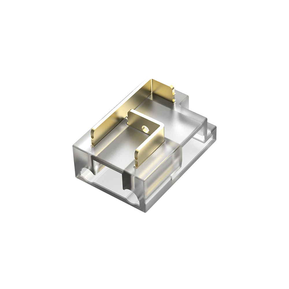 [ITAT-T-8MM-2P] INTERCONECTOR TIRA A TIRA EN T MACROLED, PARA TIRAS COB 8MM, 2 PINES, TRANSPARENTE