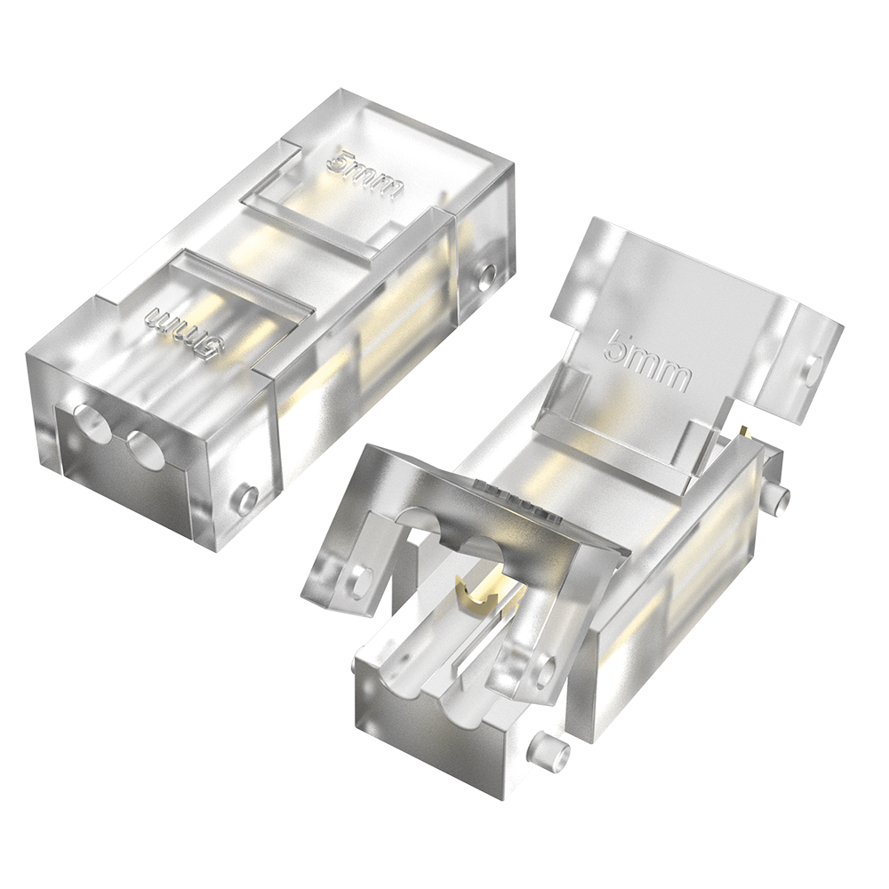 [ICAT-5MM-2P] INTERCONECTOR CABLE A TIRA MACROLED, PARA TIRAS COB Y SMD 5MM, 2 PINES, TRANSPARENTE