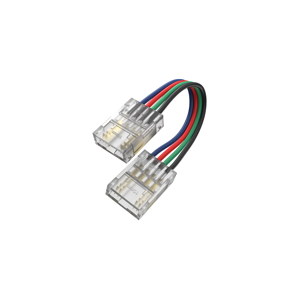 [ITATC-10MM-4P] INTERCONECTOR TIRA A TIRA CON CABLE MACROLED, PARA TIRAS COB 10MM, 4 PINES, TRANSPARENTE, CABLE 10CM