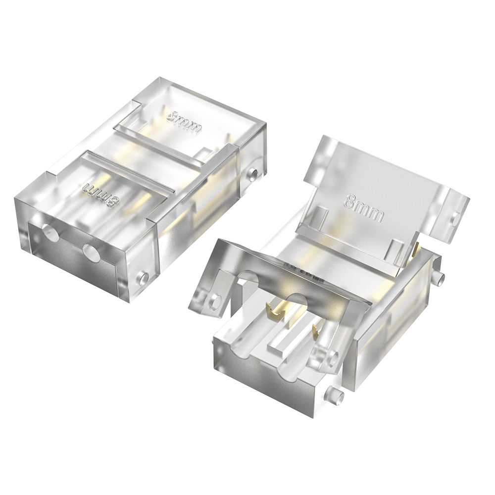 [ICAT-8MM-2P] INTERCONECTOR CABLE A TIRA MACROLED, PARA TIRAS COB Y SMD 8MM, 2 PINES, TRANSPARENTE