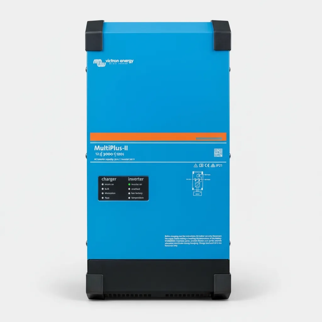 Inversor/cargador MultiPlus-II 48V 5000W 70-50A. Paralelizable hasta 6 equipos. 2 salidas AC. Garantía 5 años. Permite inyectar a Red.