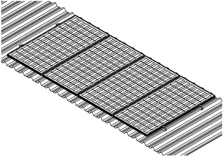 Estructura aluminio techo coplanar para 4 paneles montaje L
